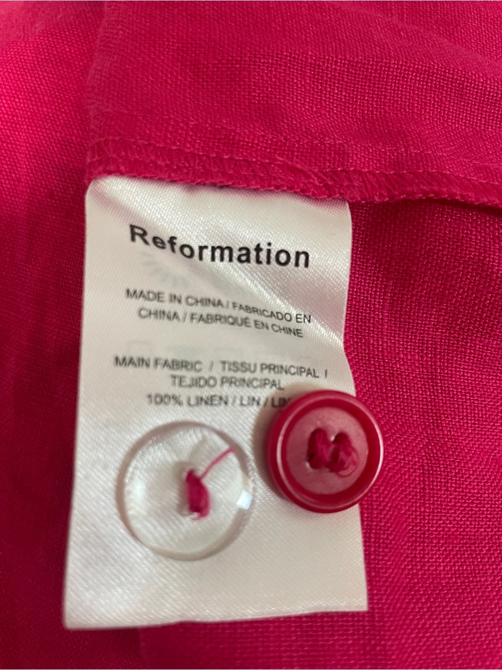 (Reformation) Hot Pink Button-Front Midi Skirt Set - Picture 9 of 9